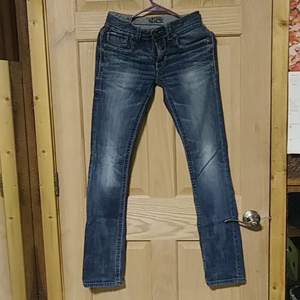 Mens buckle black jeans